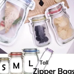 Transparente, wiederverwendbare Aufbewahrungsbeutel – Umweltfreundliche Glas-Organizer