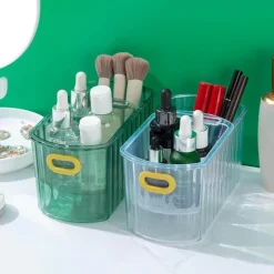 Transparenter doppellagiger Aufbewahrungskorb - durchsichtiger stapelbarer Organizer