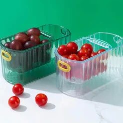 Transparenter doppellagiger Aufbewahrungskorb - durchsichtiger stapelbarer Organizer