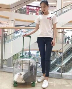 Transparenter Haustiertransportwagen - Tragbare Reisekapsel für Haustiere