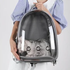 Transparenter Haustier-Tragerucksack – Atmungsaktive Reisetasche für Katzen und Hunde