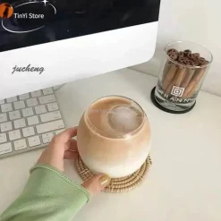 Transparenter Kaffeebecher aus Glas – 400 ml für die Verwendung in der Hausbar