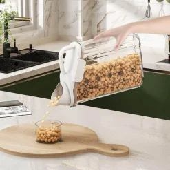 Transparenter Lebensmittelaufbewahrungsspender - Messbehälter für den Küchengebrauch