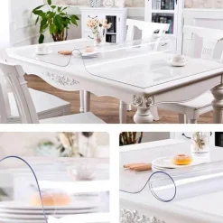 Transparenter, mattierter PVC-Tischschutz – durchsichtige Tischdecke