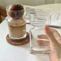 Transparenter Saturn-Glasbecher – Vielseitiger Becher für Kaffee, Bier und Saft