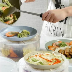 Transparenter 5-stöckiger Vorratsbehälter für Lebensmittel – stapelbarer Organizer