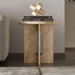 Travertin Beistelltisch - Eleganter Beistelltisch aus Naturstein