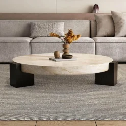 Travertin Couchtisch – Modernes deutsches Design für elegante Wohnräume