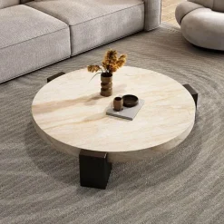 Travertin Couchtisch – Modernes deutsches Design für elegante Wohnräume