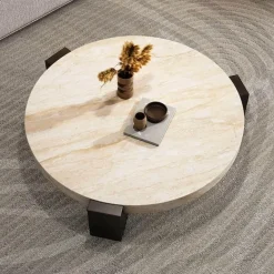 Travertin Couchtisch – Modernes deutsches Design für elegante Wohnräume