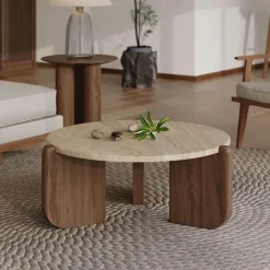 Travertin Couchtisch - Naturstein Wohnzimmer Dekor