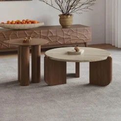 Travertin Couchtisch - Naturstein Wohnzimmer Dekor