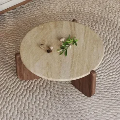 Travertin Couchtisch - Naturstein Wohnzimmer Dekor