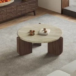 Travertin Couchtisch - Naturstein Wohnzimmer Dekor