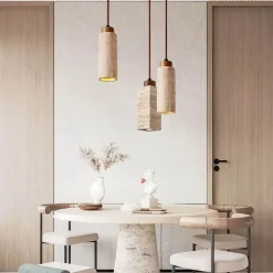 Travertin Pendelleuchte - Elegante Galatea Design Leuchte