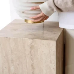 Travertin-Akzenttisch - Martine Beistelltisch