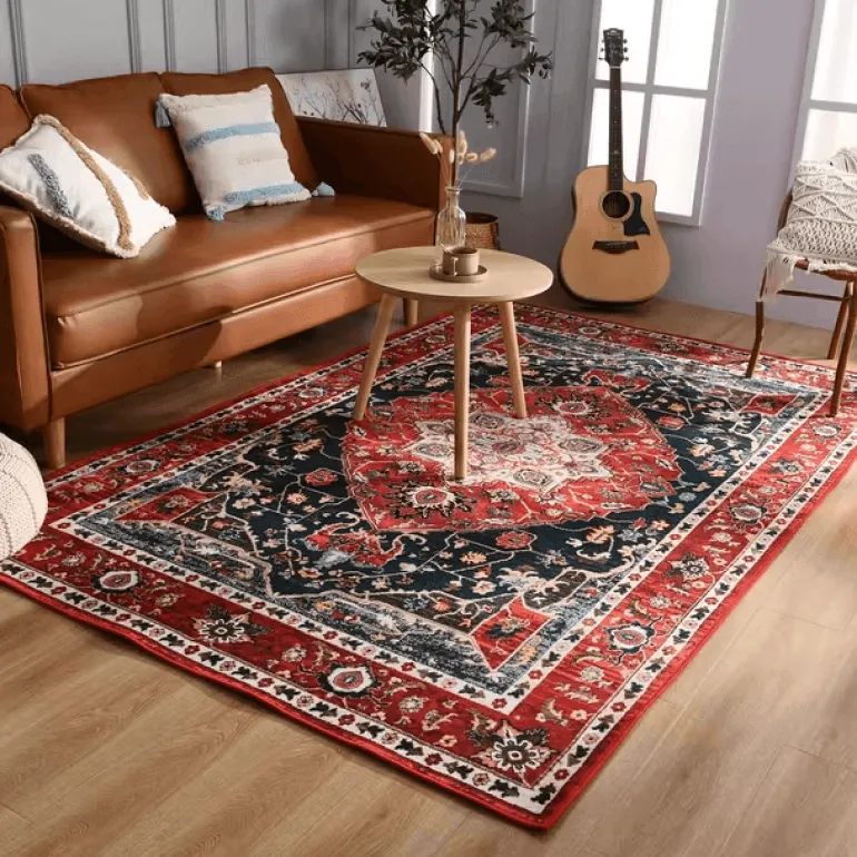 Türkischer Vintage-Teppich – Retro-Bodendekor