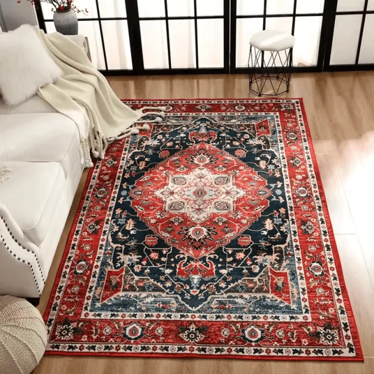 Türkischer Vintage-Teppich – Retro-Bodendekor