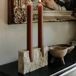 Twin Travertin Kerzenhalter - Elegante Wohndekoration