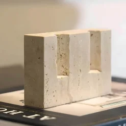 Twin Travertin Kerzenhalter - Elegante Wohndekoration