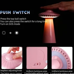UFO-inspirierte wiederaufladbare LED-Schreibtischlampe