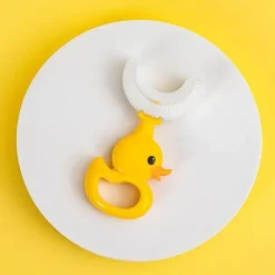 U-förmige Enten-Kinderzahnbürste – lustiges Mundpflegewerkzeug für Kinder