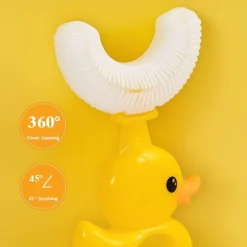 U-förmige Enten-Kinderzahnbürste – lustiges Mundpflegewerkzeug für Kinder