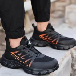 Ultraleichte Sicherheits-Sneaker ohne Schnürung – Strapazierfähige Herrenschuhe