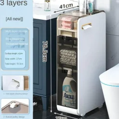 Ultraschmaler Badezimmer-Aufbewahrungsschrank – Mehrschichtiger Organizer