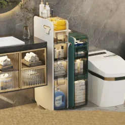 Ultraschmaler Badezimmer-Aufbewahrungsschrank – Mehrschichtiger Organizer