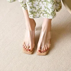 Ultraweiche High Heel-Slipper für Damen – Transparentes Mode-Schuhwerk