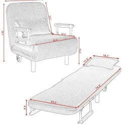 Umwandelbarer, klappbarer Loungesessel – moderner Entspannungssitz