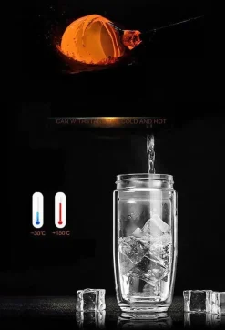 Umweltfreundliche, doppelt isolierte Glaswasserflasche – wiederverwendbares Trinkgeschirr