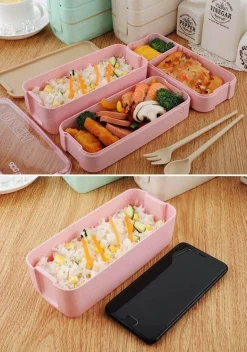 Umweltfreundliche 3-lagige Lunchbox – Behälter für gesunde Mahlzeiten