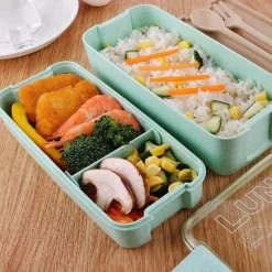 Umweltfreundliche 3-lagige Lunchbox – Behälter für gesunde Mahlzeiten