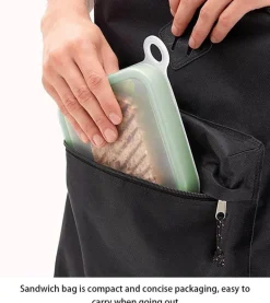 Umweltfreundliche Sandwichbox aus Silikon – wiederverwendbarer, mikrowellengeeigneter Behälter