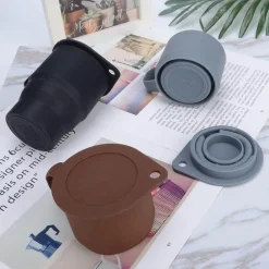 Umweltfreundlicher, wiederverwendbarer Reisebecher aus Silikon – faltbares Design