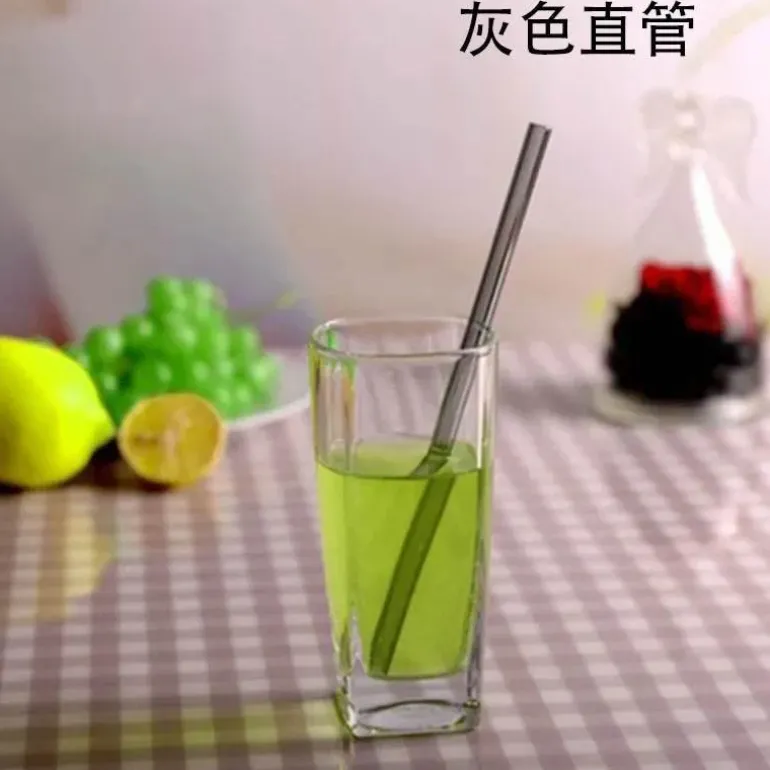 Umweltfreundlicher, wiederverwendbarer Trinkhalm aus Glas – farbenfrohes Bar-Accessoire