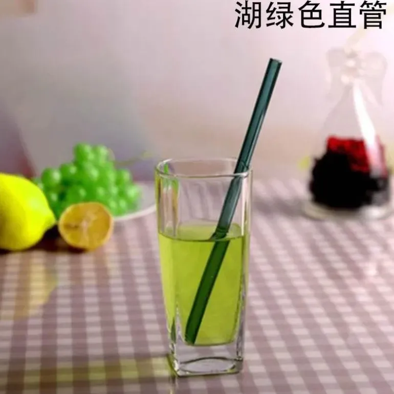 Umweltfreundlicher, wiederverwendbarer Trinkhalm aus Glas – farbenfrohes Bar-Accessoire