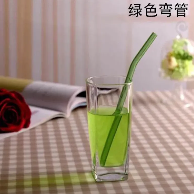 Umweltfreundlicher, wiederverwendbarer Trinkhalm aus Glas – farbenfrohes Bar-Accessoire