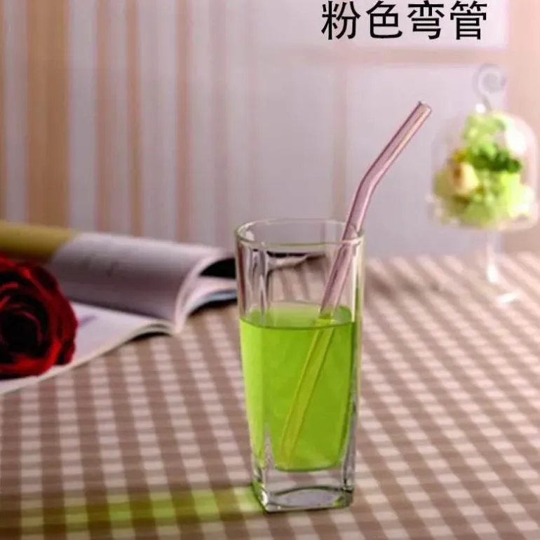 Umweltfreundlicher, wiederverwendbarer Trinkhalm aus Glas – farbenfrohes Bar-Accessoire