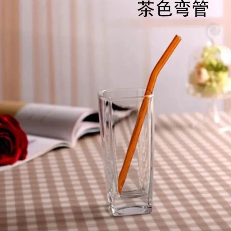 Umweltfreundlicher, wiederverwendbarer Trinkhalm aus Glas – farbenfrohes Bar-Accessoire