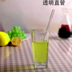 Umweltfreundlicher, wiederverwendbarer Trinkhalm aus Glas – farbenfrohes Bar-Accessoire