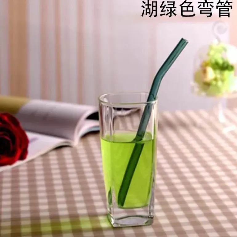 Umweltfreundlicher, wiederverwendbarer Trinkhalm aus Glas – farbenfrohes Bar-Accessoire