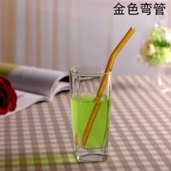 Umweltfreundlicher, wiederverwendbarer Trinkhalm aus Glas – farbenfrohes Bar-Accessoire
