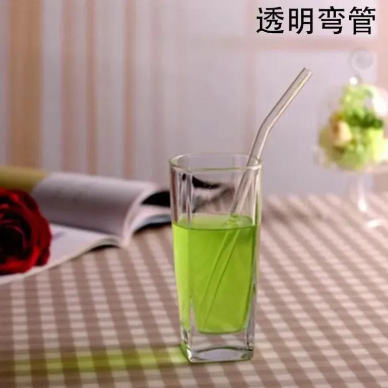Umweltfreundlicher, wiederverwendbarer Trinkhalm aus Glas – farbenfrohes Bar-Accessoire