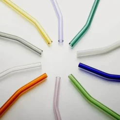 Umweltfreundlicher, wiederverwendbarer Trinkhalm aus Glas – farbenfrohes Bar-Accessoire
