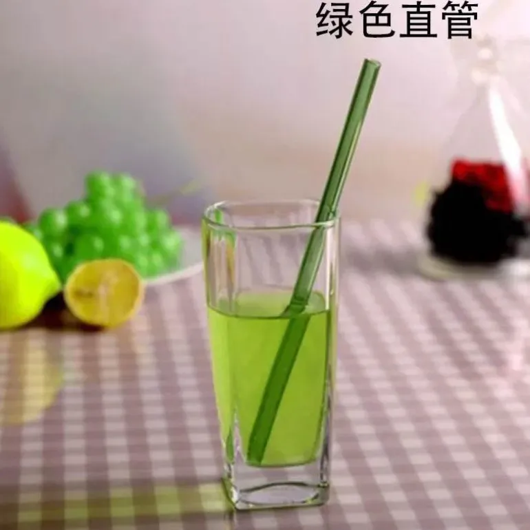 Umweltfreundlicher, wiederverwendbarer Trinkhalm aus Glas – farbenfrohes Bar-Accessoire