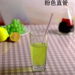 Umweltfreundlicher, wiederverwendbarer Trinkhalm aus Glas – farbenfrohes Bar-Accessoire