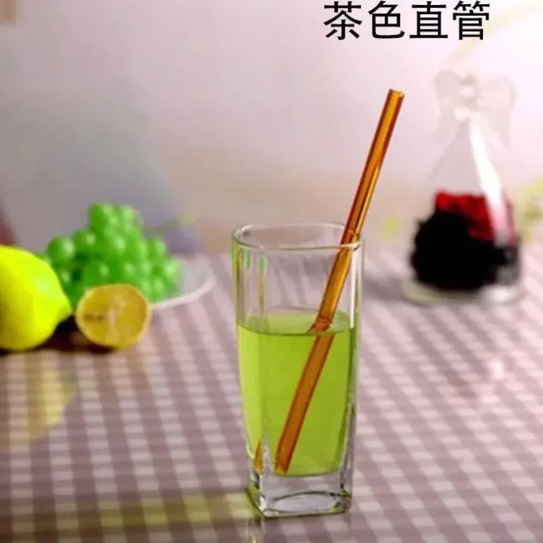 Umweltfreundlicher, wiederverwendbarer Trinkhalm aus Glas – farbenfrohes Bar-Accessoire